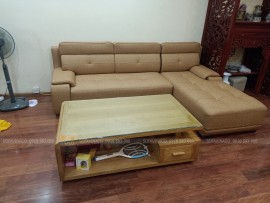 Bọc lại ghế sofa da nhà anh Nam tại Thanh Xuân, Hà Nội 
